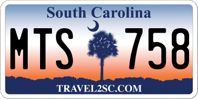 SC license plate MTS758