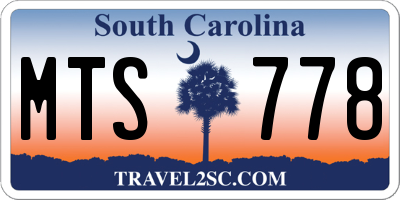 SC license plate MTS778
