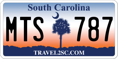 SC license plate MTS787