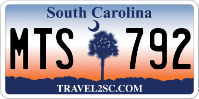 SC license plate MTS792