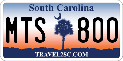 SC license plate MTS800