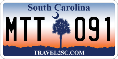 SC license plate MTT091