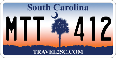 SC license plate MTT412