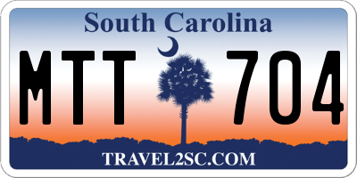 SC license plate MTT704