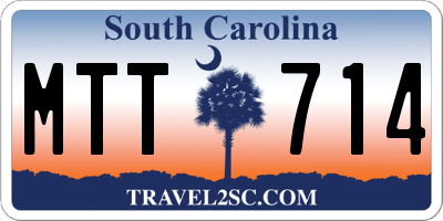 SC license plate MTT714
