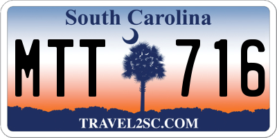 SC license plate MTT716