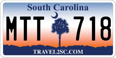 SC license plate MTT718