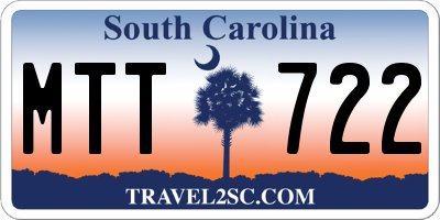 SC license plate MTT722