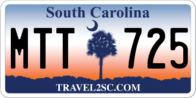 SC license plate MTT725