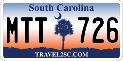 SC license plate MTT726