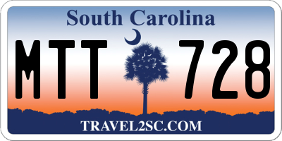 SC license plate MTT728