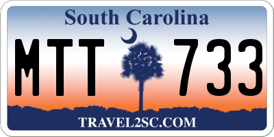 SC license plate MTT733