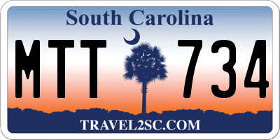 SC license plate MTT734