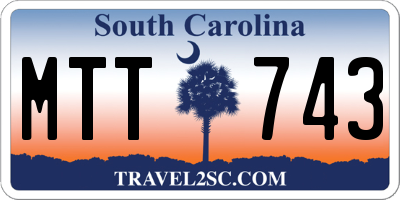 SC license plate MTT743