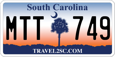 SC license plate MTT749