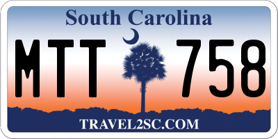 SC license plate MTT758