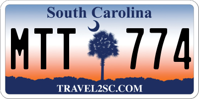 SC license plate MTT774