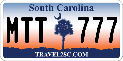 SC license plate MTT777