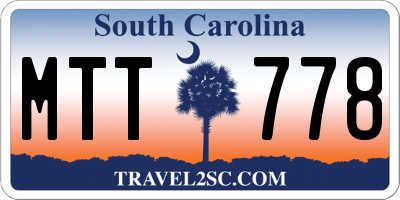 SC license plate MTT778