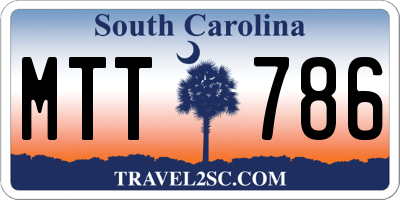 SC license plate MTT786