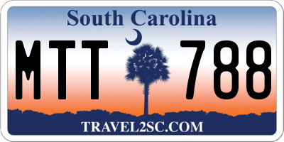 SC license plate MTT788