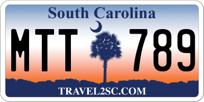 SC license plate MTT789