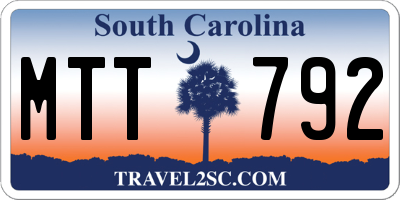 SC license plate MTT792