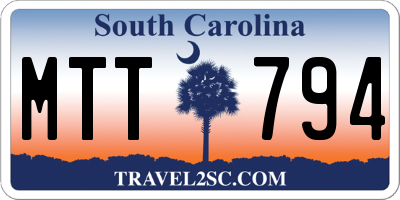 SC license plate MTT794