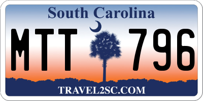 SC license plate MTT796