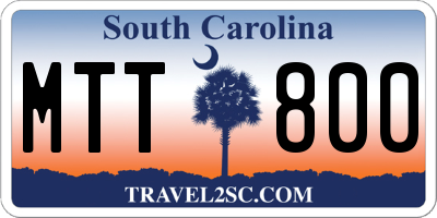 SC license plate MTT800