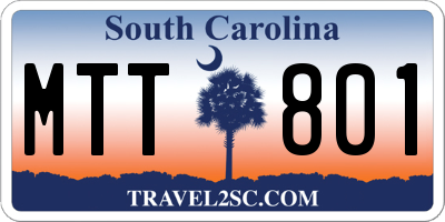 SC license plate MTT801