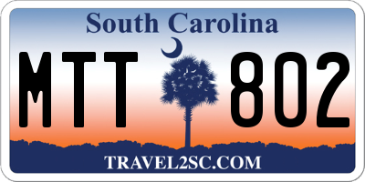 SC license plate MTT802