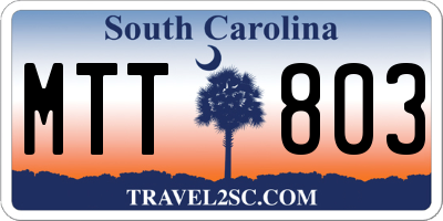 SC license plate MTT803