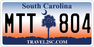 SC license plate MTT804