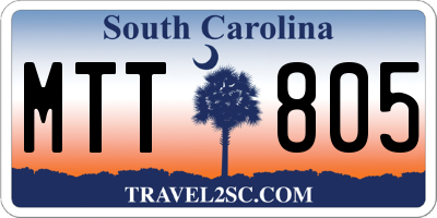 SC license plate MTT805