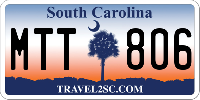 SC license plate MTT806