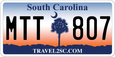 SC license plate MTT807