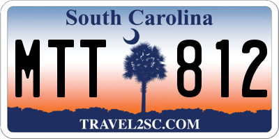 SC license plate MTT812