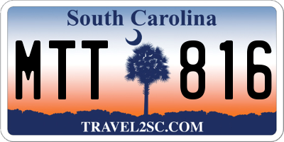 SC license plate MTT816