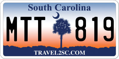 SC license plate MTT819