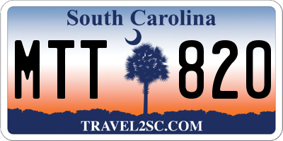 SC license plate MTT820