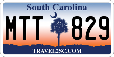 SC license plate MTT829