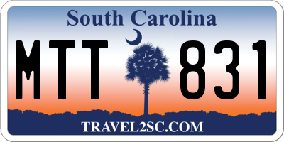 SC license plate MTT831