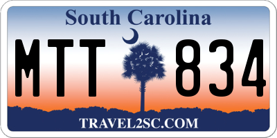 SC license plate MTT834