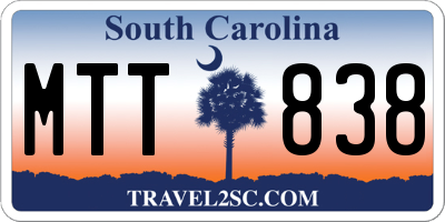 SC license plate MTT838