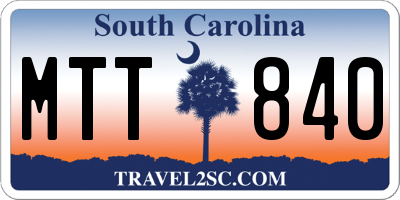 SC license plate MTT840