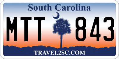 SC license plate MTT843
