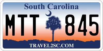 SC license plate MTT845
