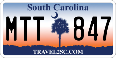 SC license plate MTT847