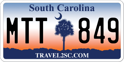 SC license plate MTT849